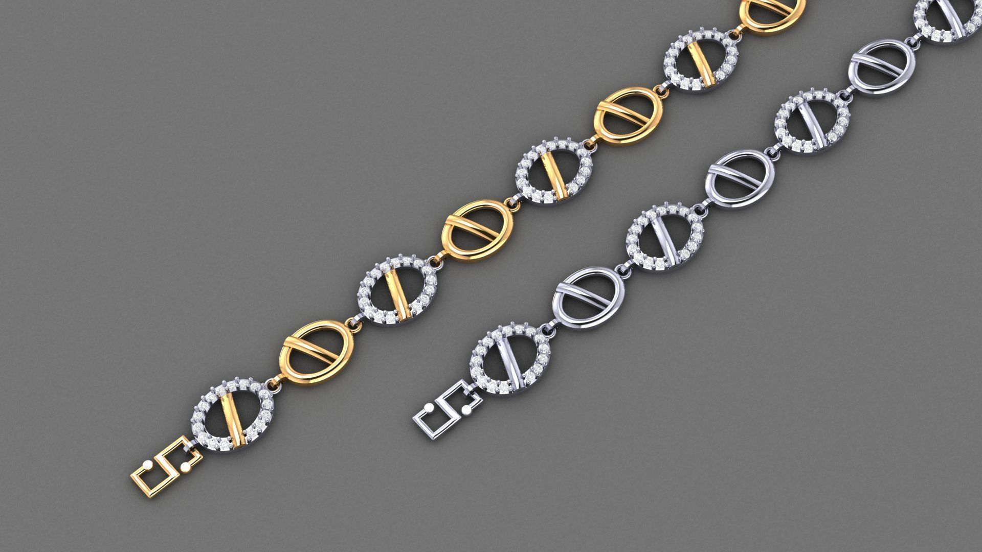 50 Light Weight Chain Bracelet 3dm stl details 1 render Pack 3D print model_29