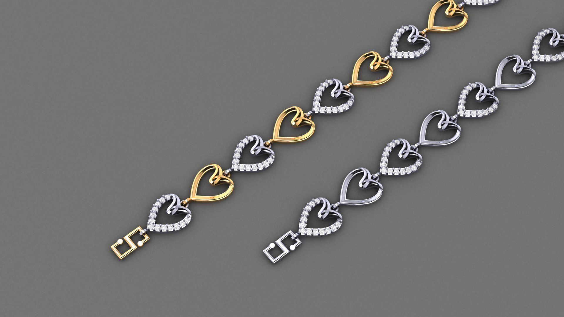 50 Light Weight Chain Bracelet 3dm stl details 1 render Pack 3D print model_47