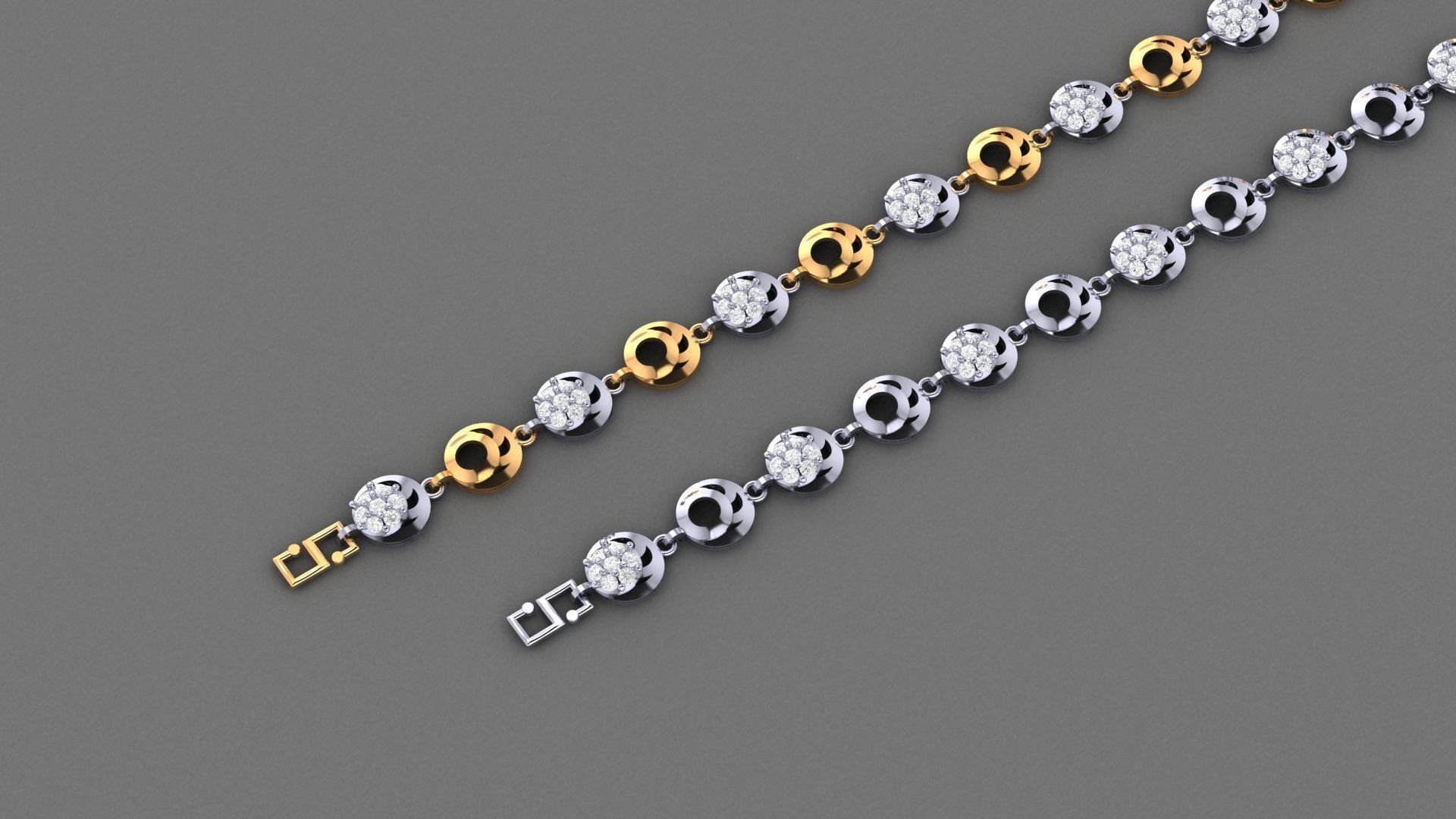 50 Light Weight Chain Bracelet 3dm stl details 1 render Pack 3D print model_81