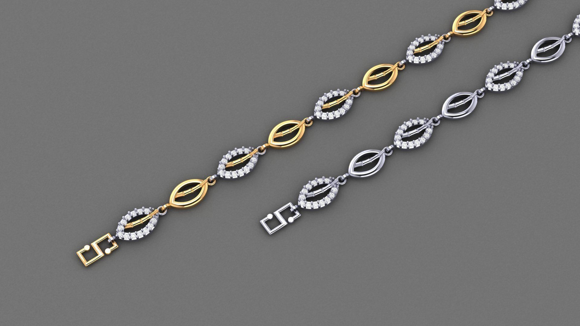 50 Light Weight Chain Bracelet 3dm stl details 1 render Pack 3D print model_27