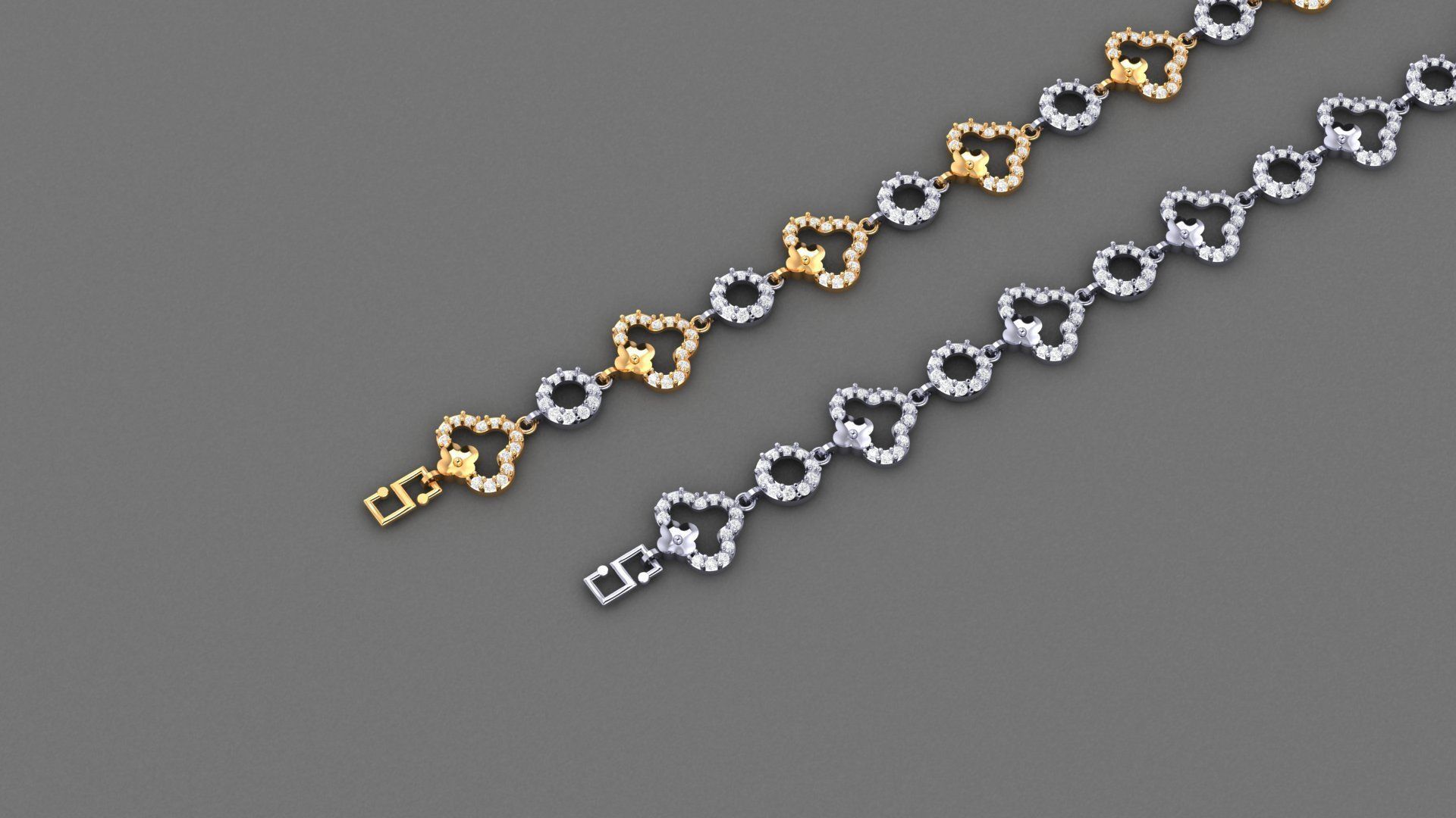 50 Light Weight Chain Bracelet 3dm stl details 1 render Pack 3D print model_95