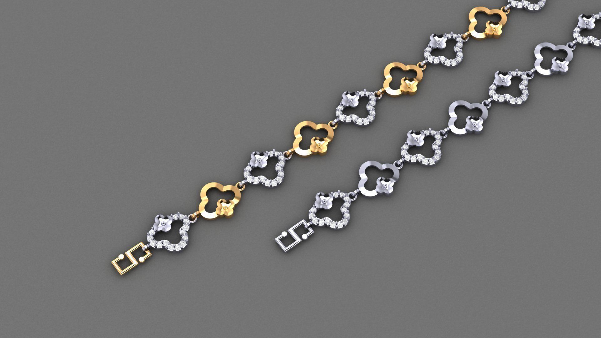 50 Light Weight Chain Bracelet 3dm stl details 1 render Pack 3D print model_49