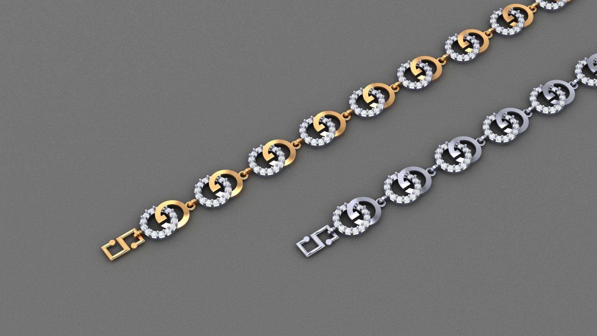 50 Light Weight Chain Bracelet 3dm stl details 1 render Pack 3D print model_37