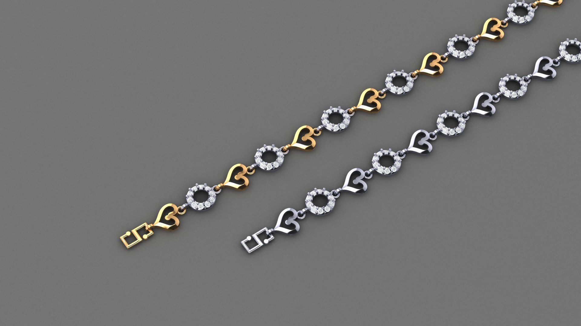 50 Light Weight Chain Bracelet 3dm stl details 1 render Pack 3D print model_75