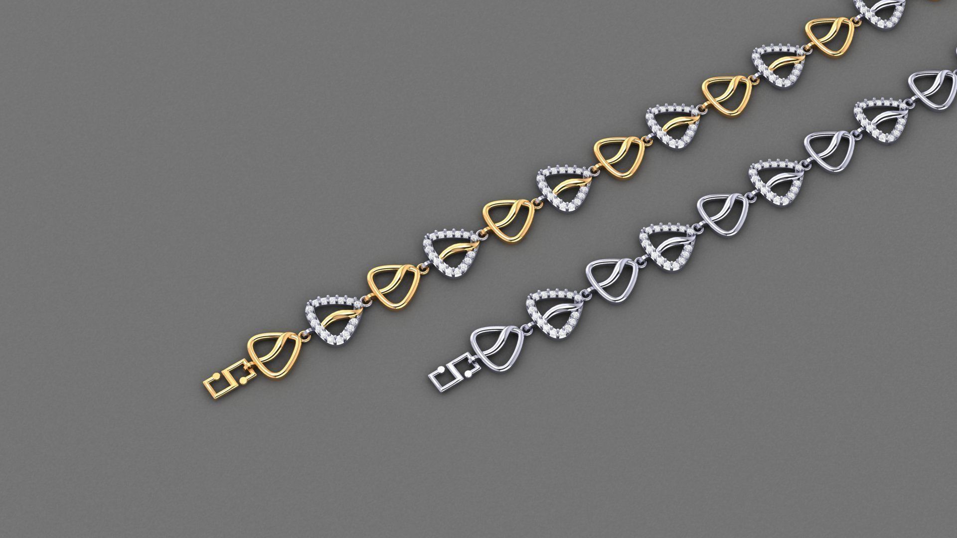 50 Light Weight Chain Bracelet 3dm stl details 1 render Pack 3D print model_11