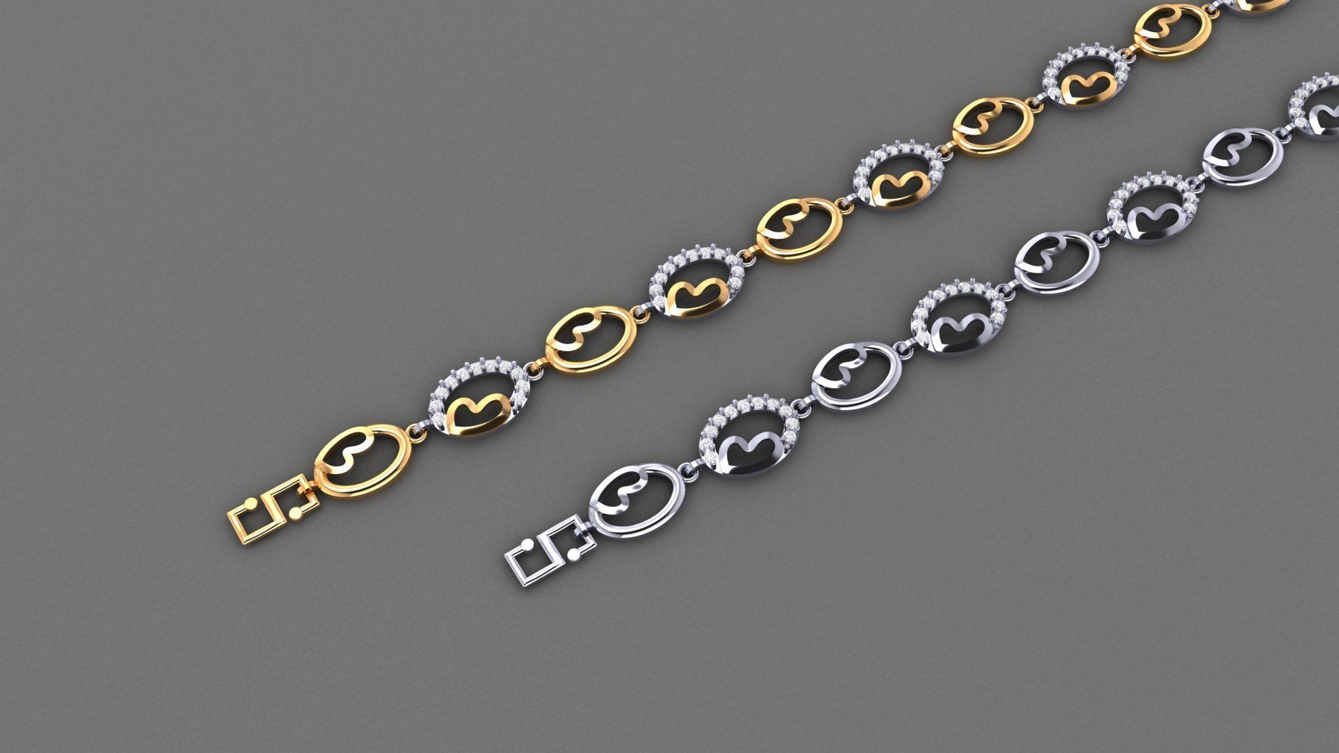 50 Light Weight Chain Bracelet 3dm stl details 1 render Pack 3D print model_1