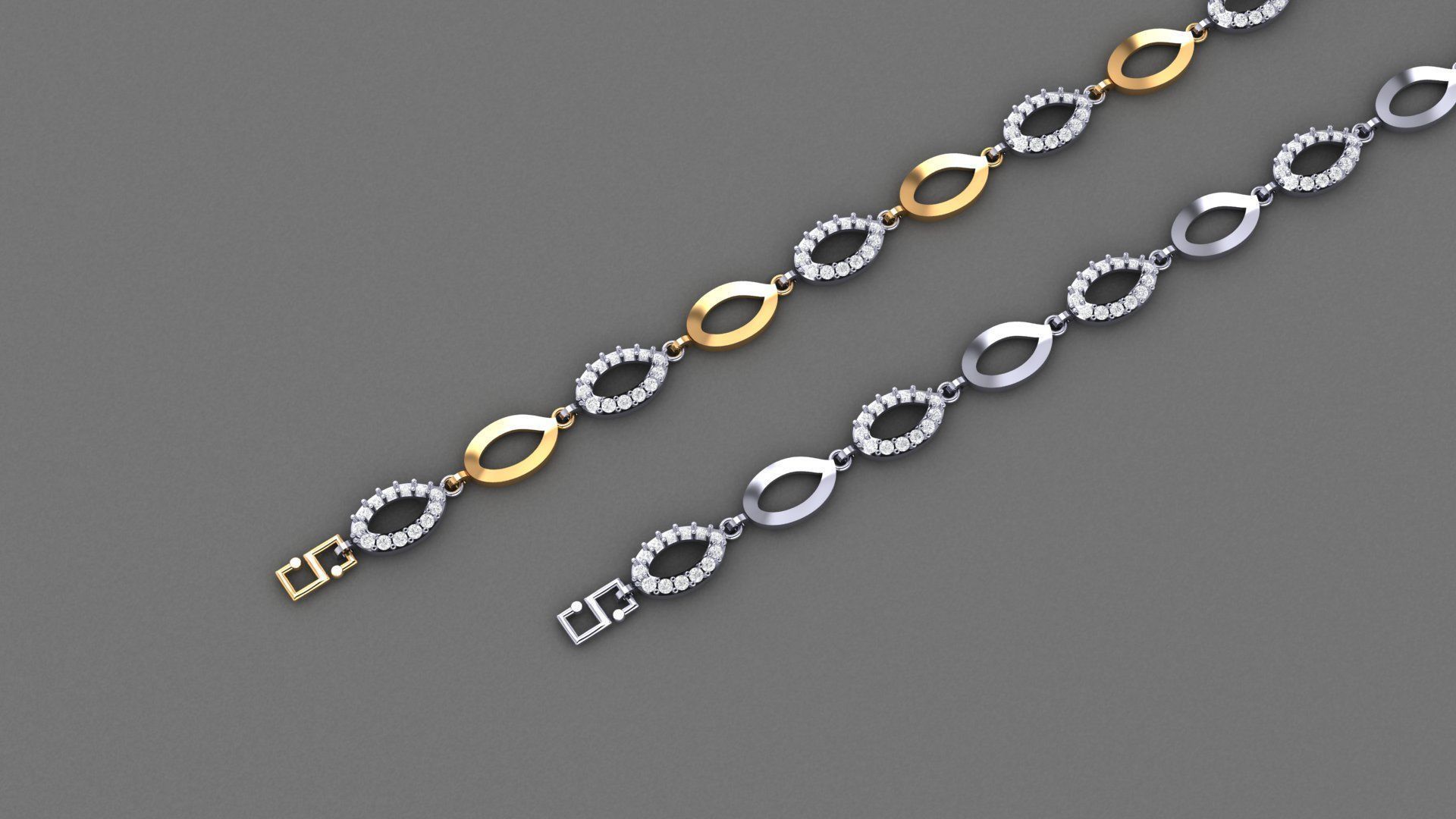 50 Light Weight Chain Bracelet 3dm stl details 1 render Pack 3D print model_79