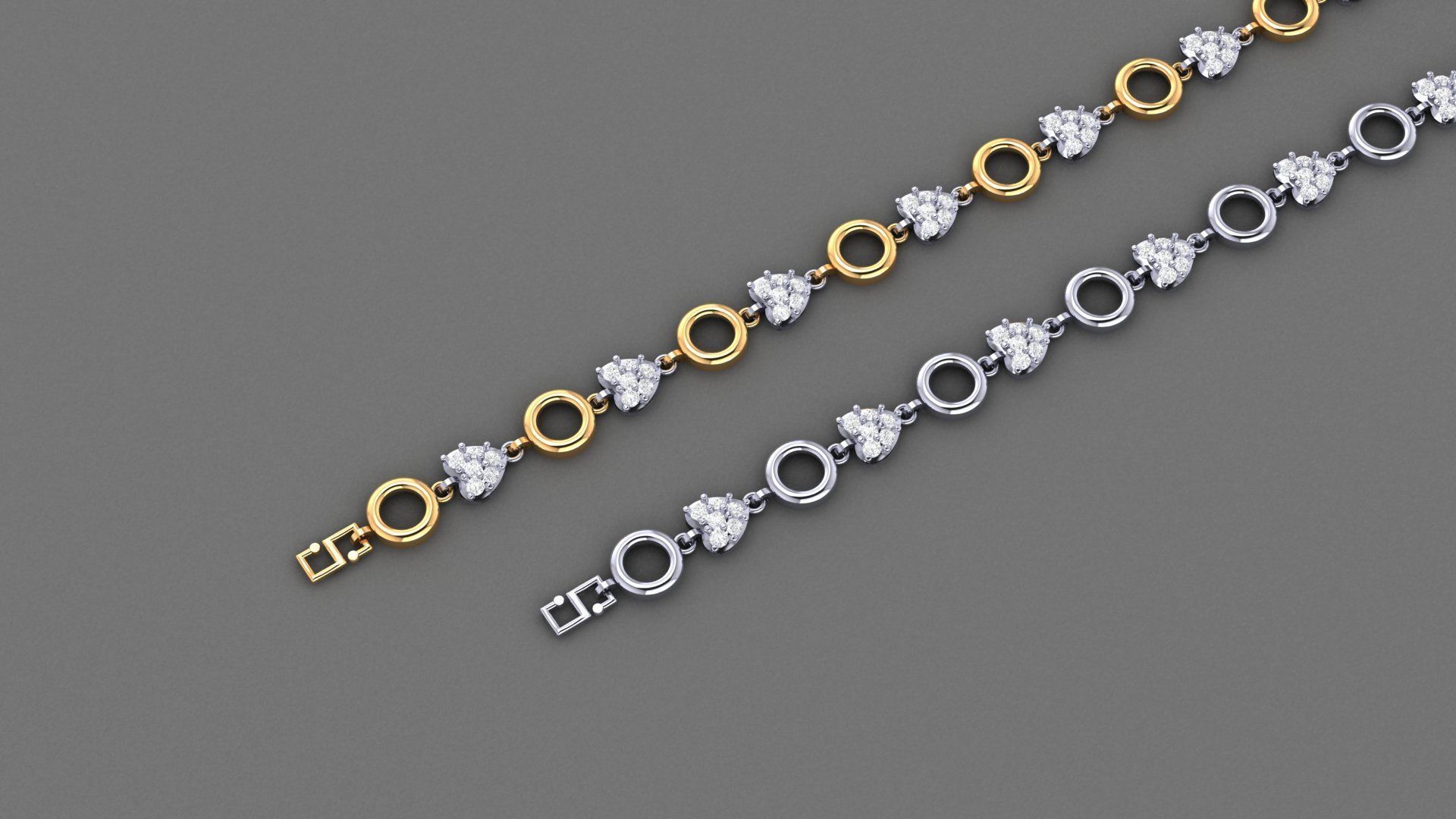 50 Light Weight Chain Bracelet 3dm stl details 1 render Pack 3D print model_99