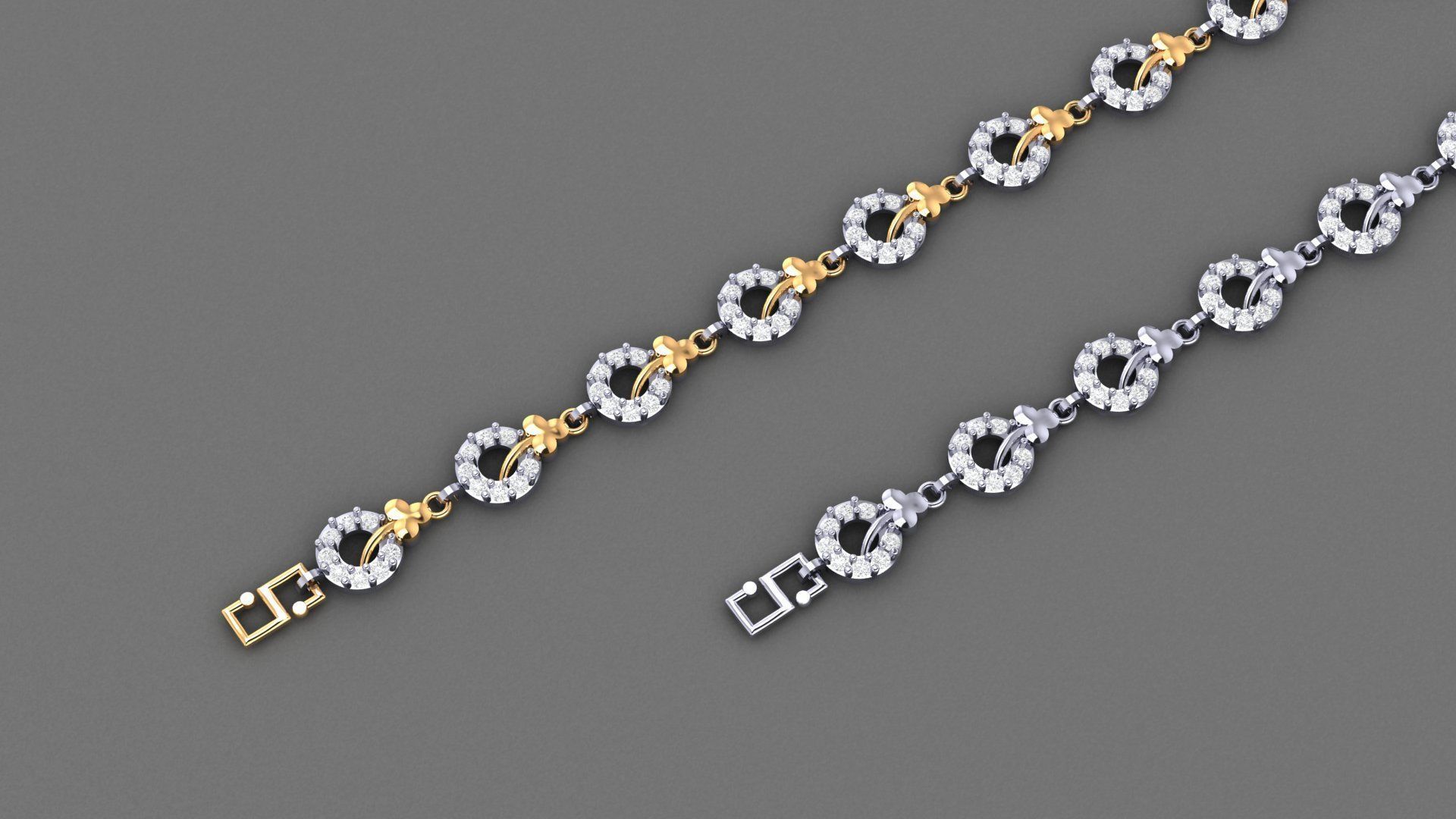 50 Light Weight Chain Bracelet 3dm stl details 1 render Pack 3D print model_63