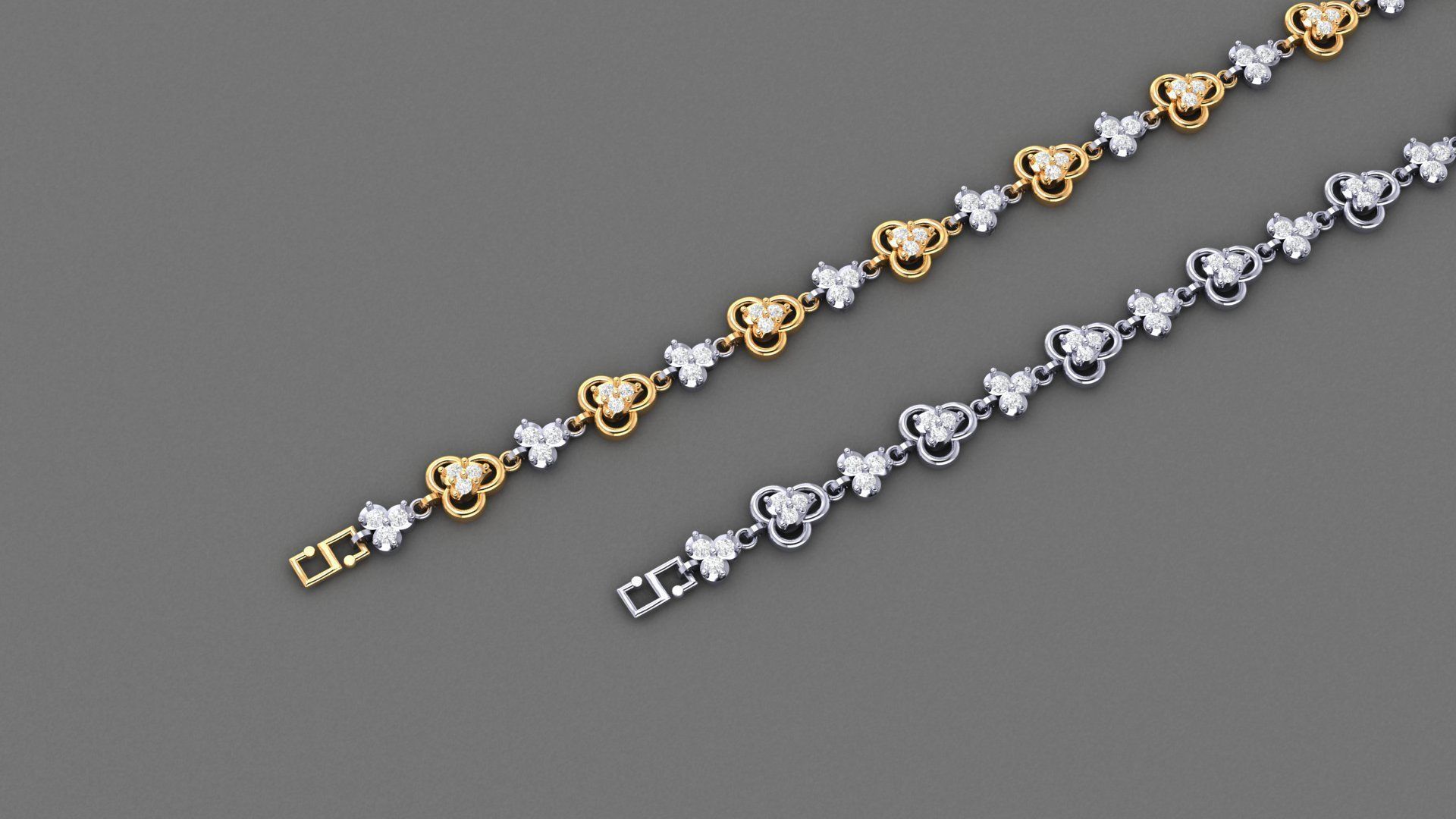 50 Light Weight Chain Bracelet 3dm stl details 1 render Pack 3D print model_85