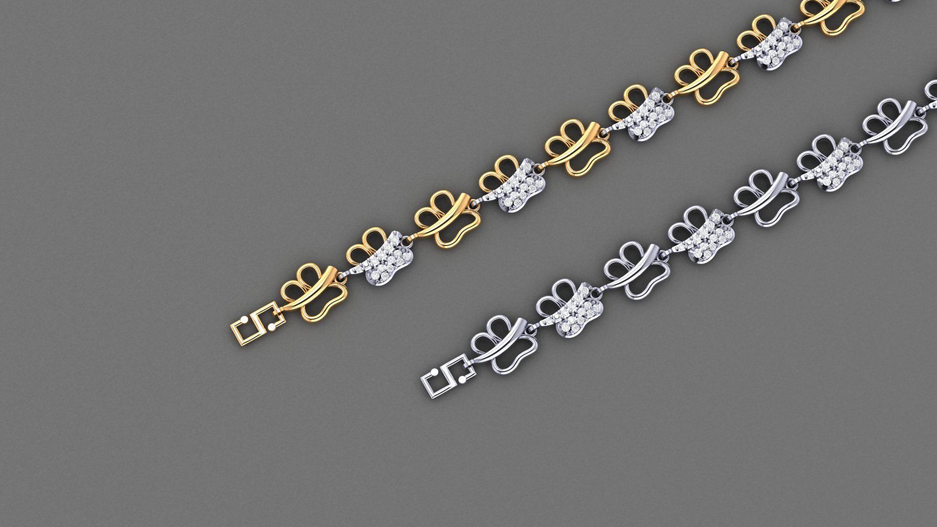 50 Light Weight Chain Bracelet 3dm stl details 1 render Pack 3D print model_39