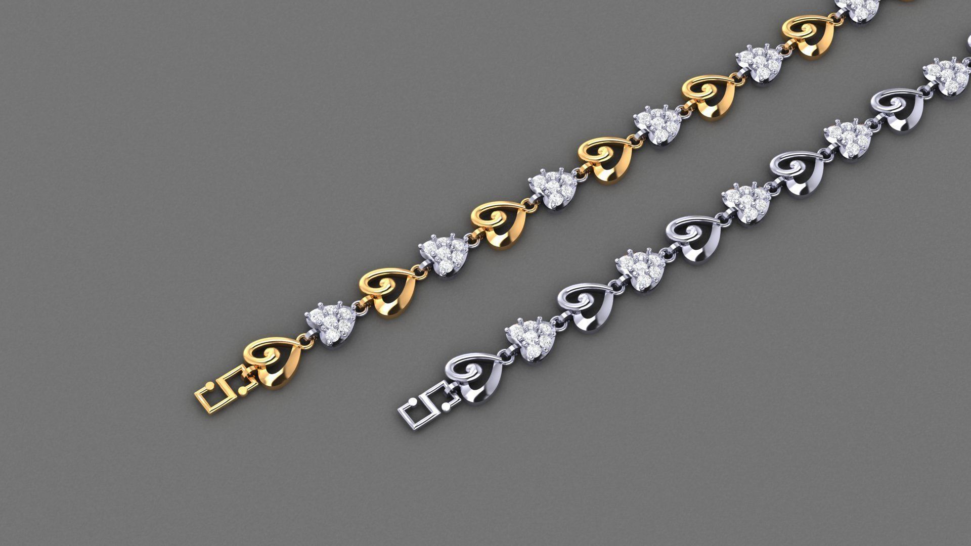 50 Light Weight Chain Bracelet 3dm stl details 1 render Pack 3D print model_73