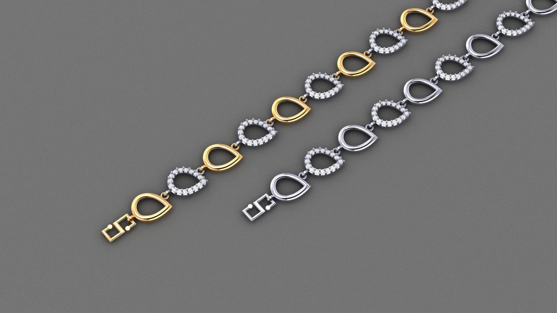 50 Light Weight Chain Bracelet 3dm stl details 1 render Pack 3D print model_55