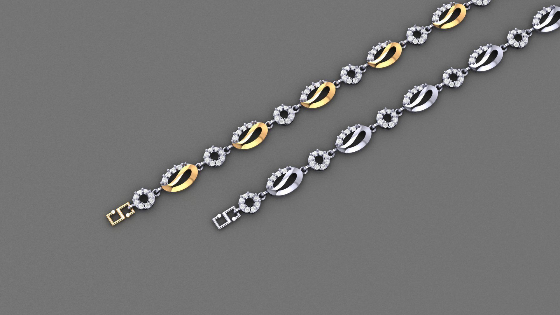 50 Light Weight Chain Bracelet 3dm stl details 1 render Pack 3D print model_61
