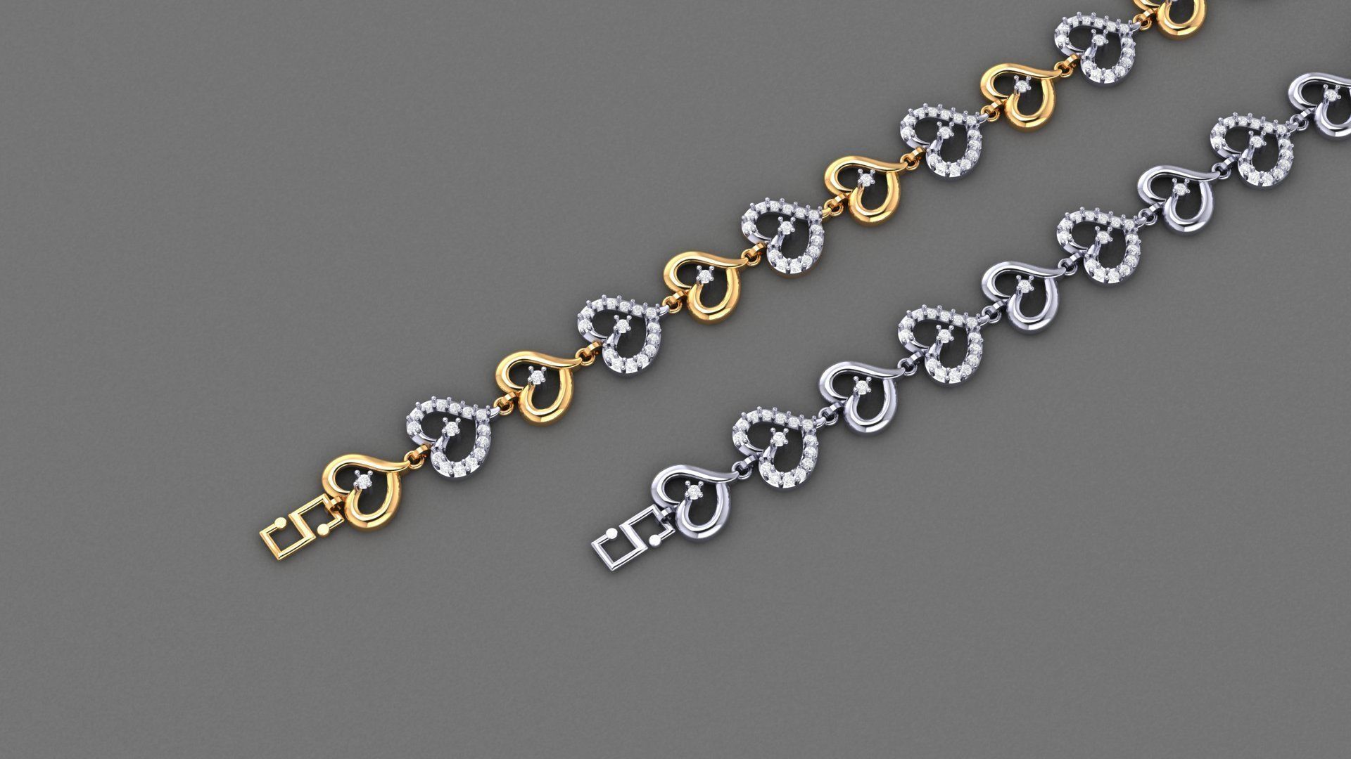 50 Light Weight Chain Bracelet 3dm stl details 1 render Pack 3D print model_19