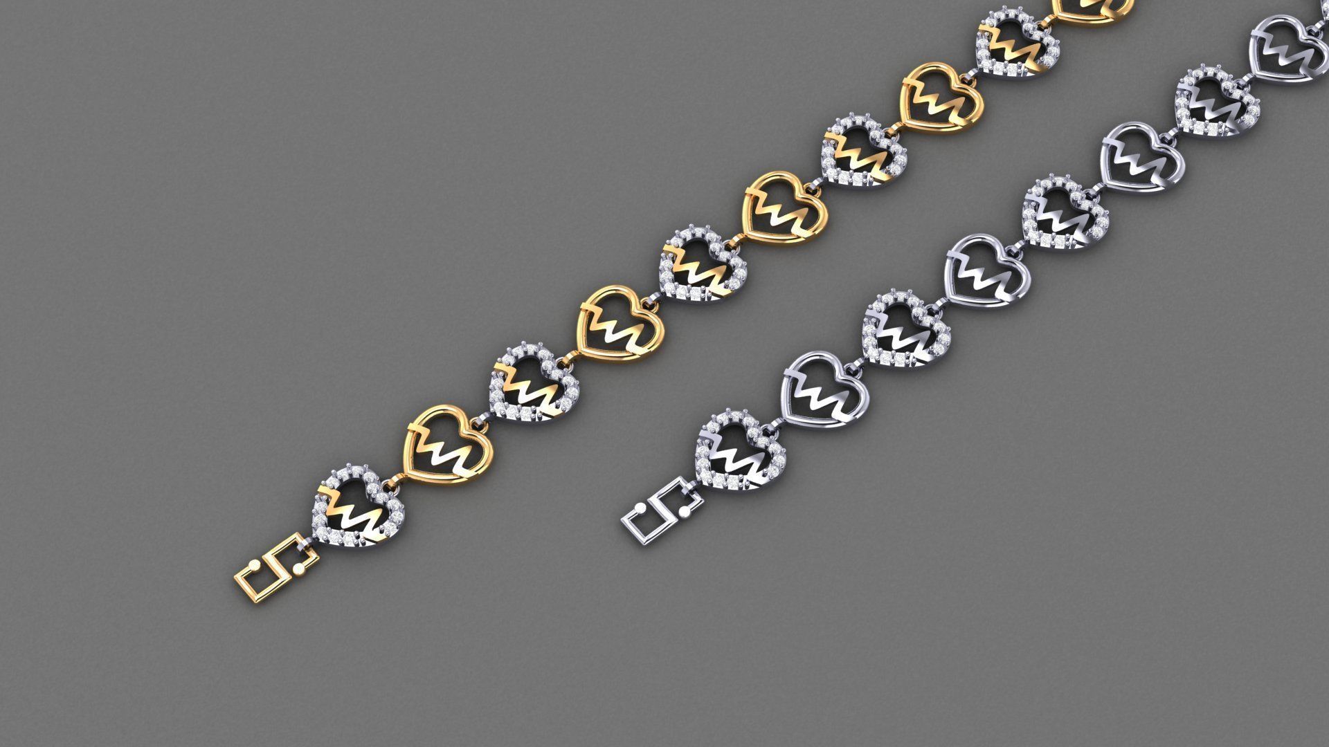 50 Light Weight Chain Bracelet 3dm stl details 1 render Pack 3D print model_31