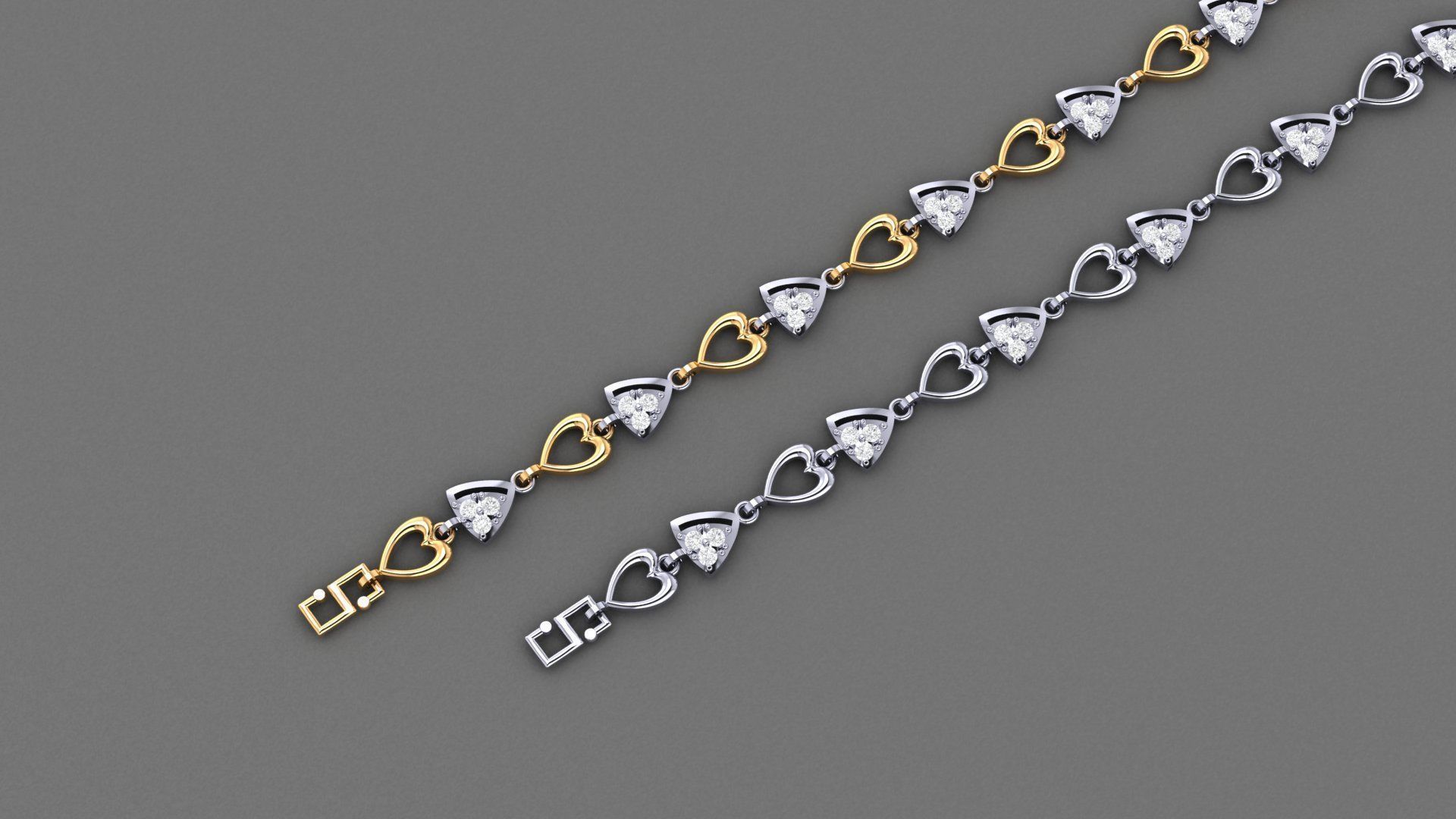 50 Light Weight Chain Bracelet 3dm stl details 1 render Pack 3D print model_69