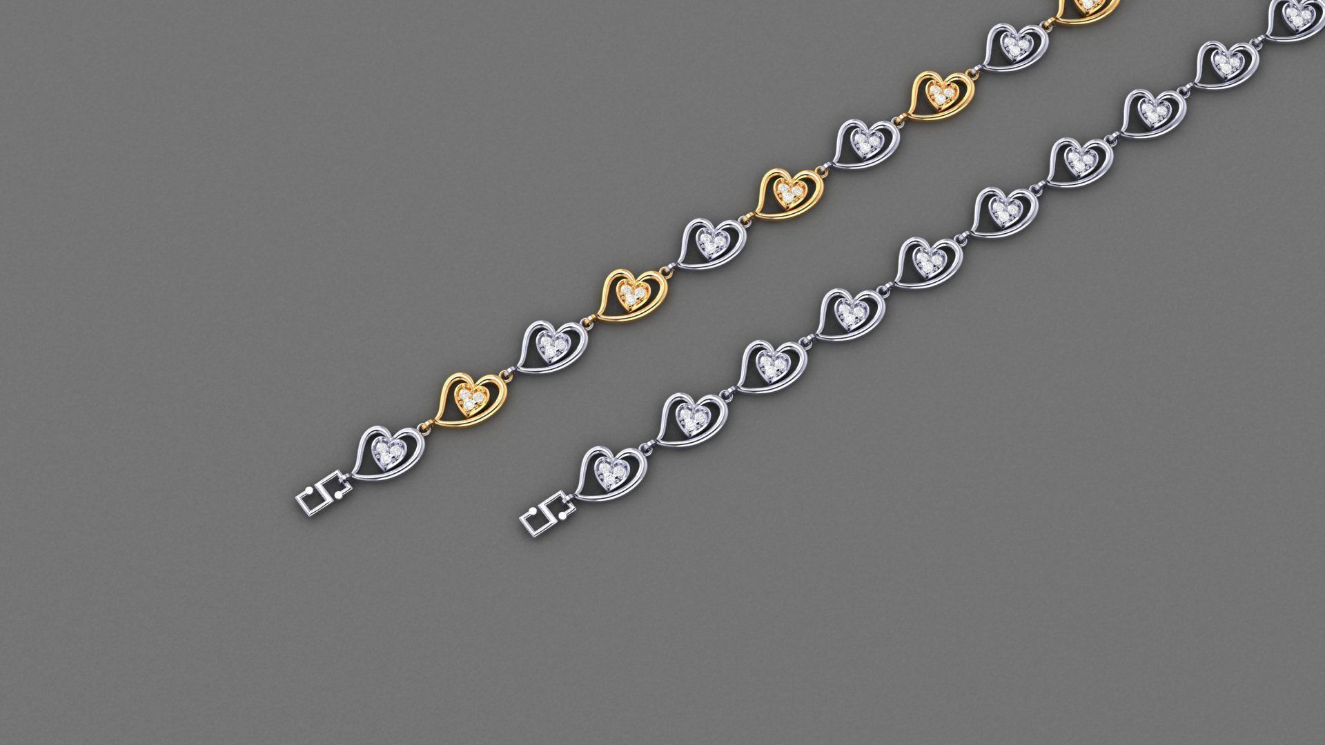 50 Light Weight Chain Bracelet 3dm stl details 1 render Pack 3D print model_77
