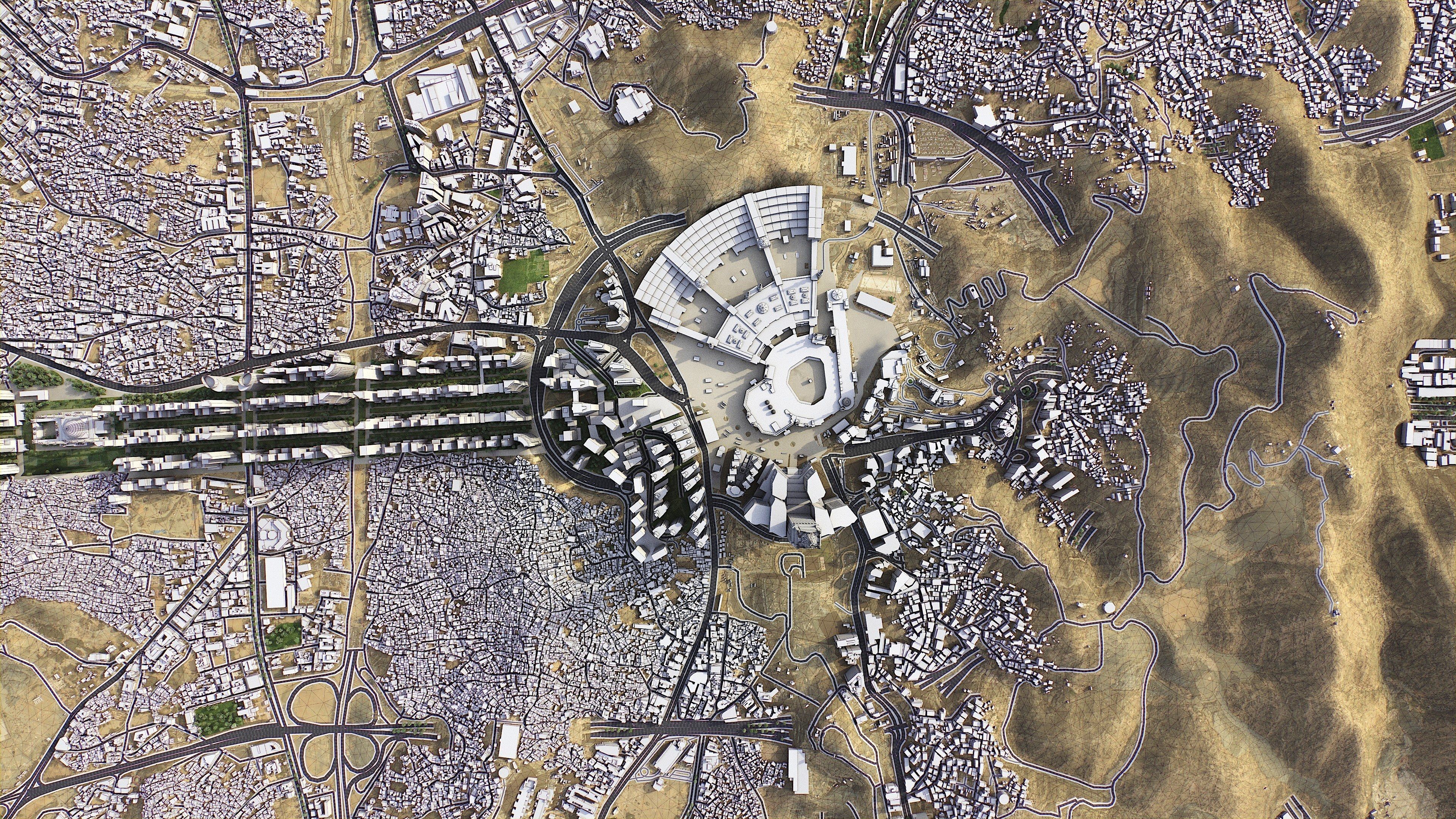 Mecca - 3D City Topography Terrain Low-poly 3D model_18