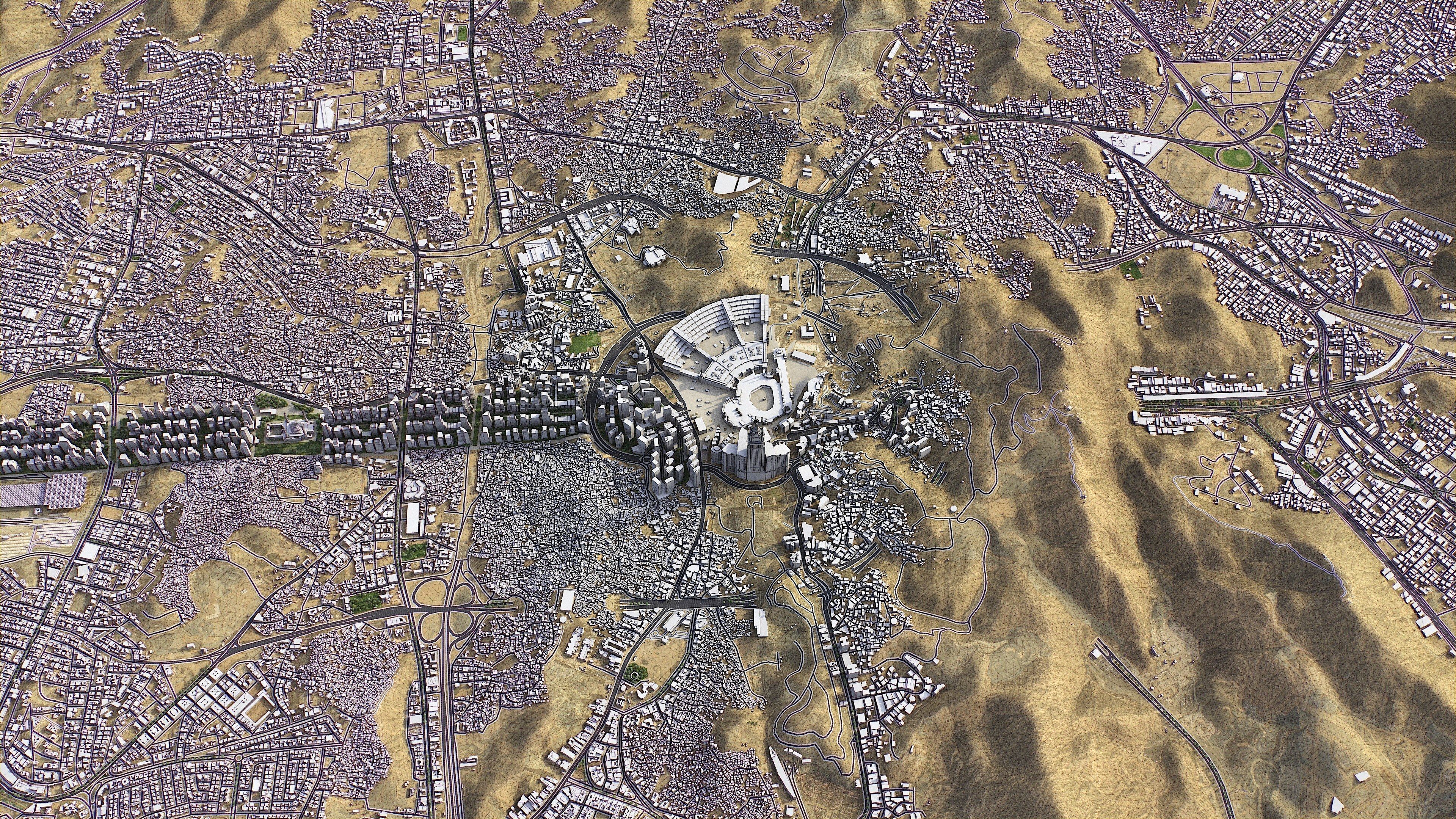 Mecca - 3D City Topography Terrain Low-poly 3D model_27