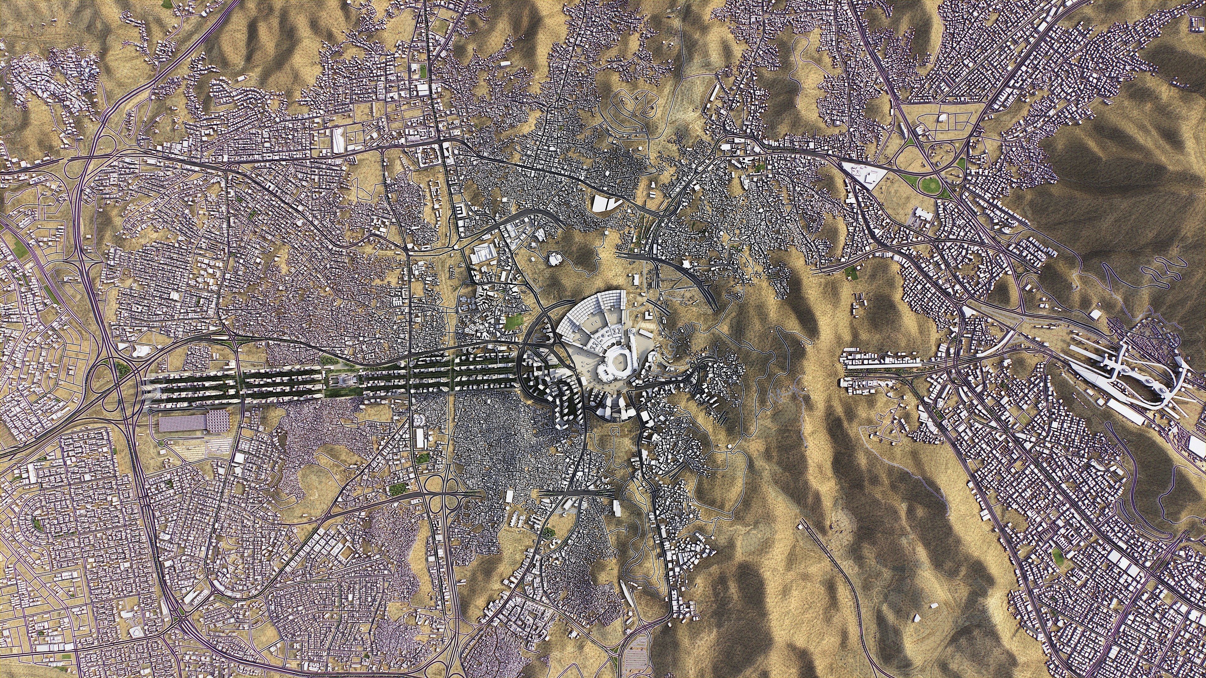 Mecca - 3D City Topography Terrain Low-poly 3D model_21