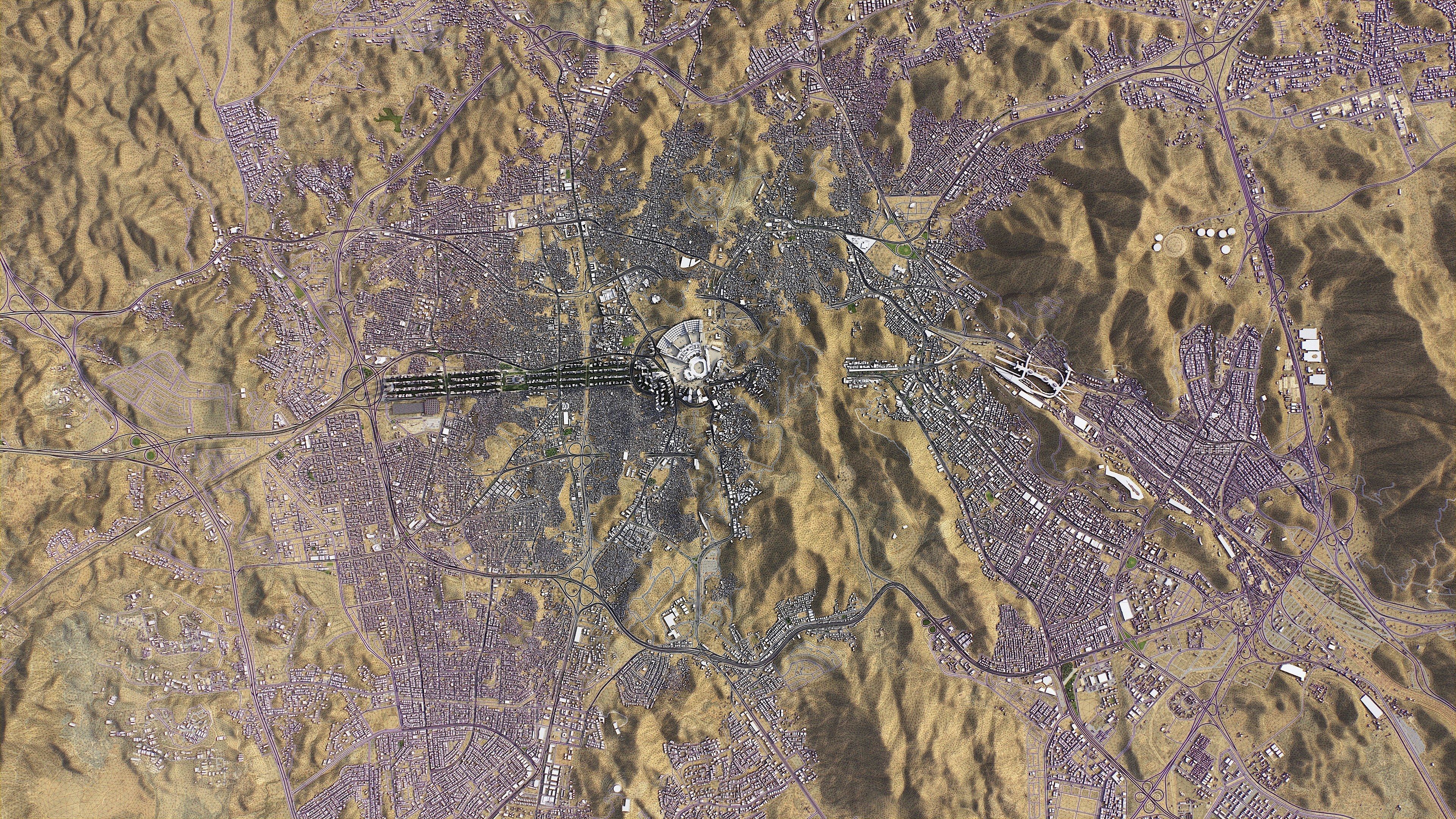 Mecca - 3D City Topography Terrain Low-poly 3D model_24