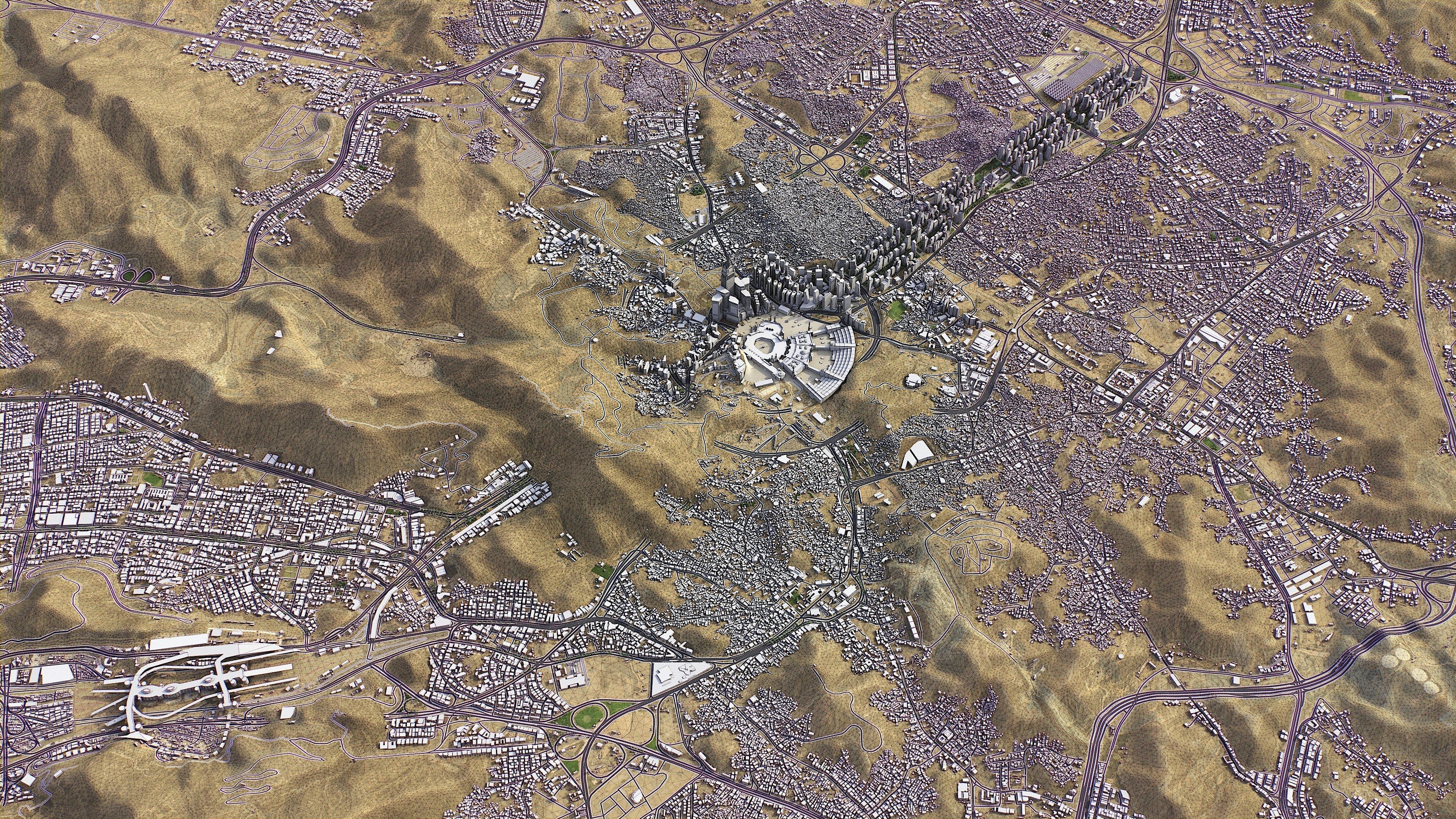 Mecca - 3D City Topography Terrain Low-poly 3D model_33