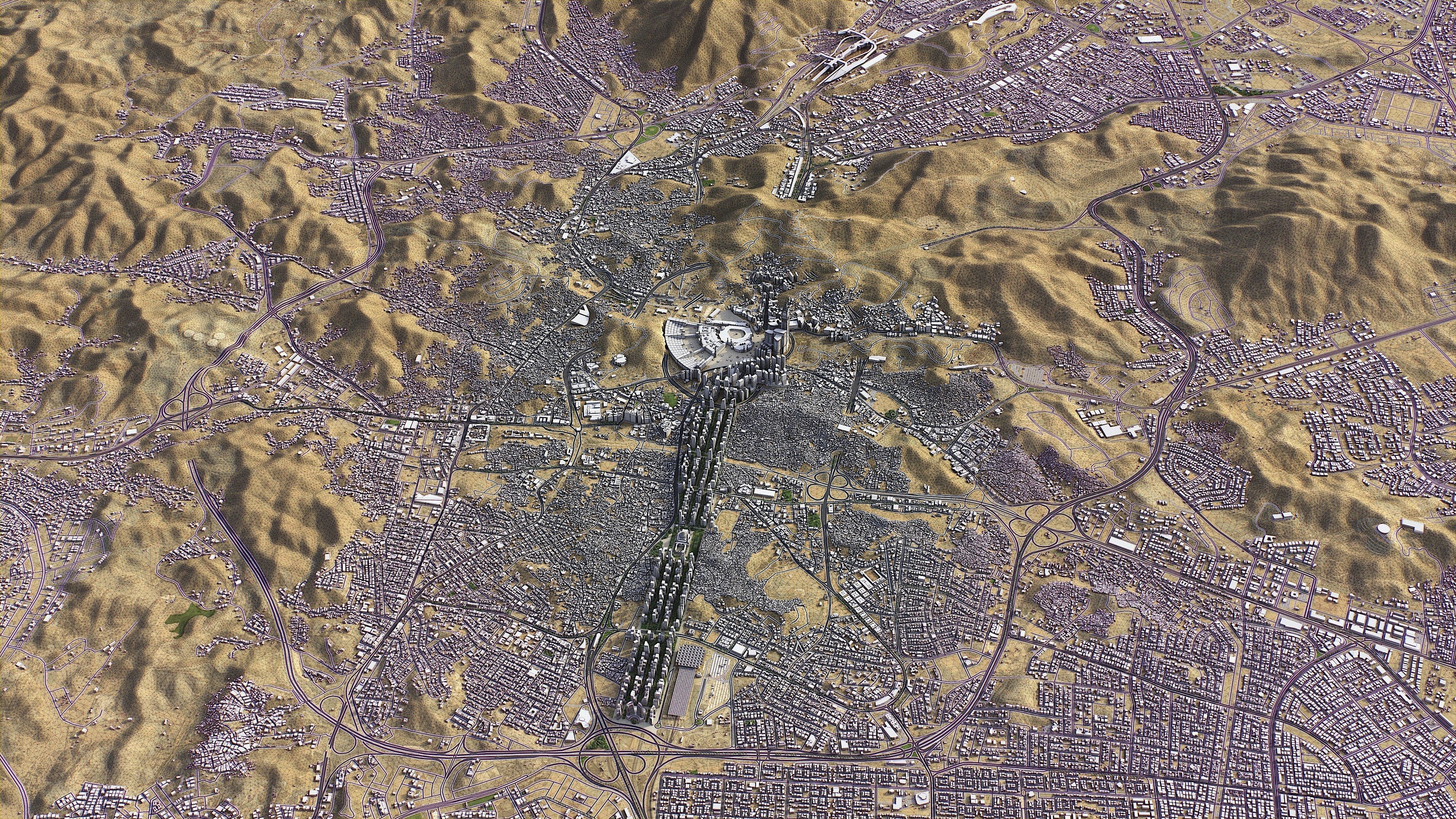 Mecca - 3D City Topography Terrain Low-poly 3D model_30