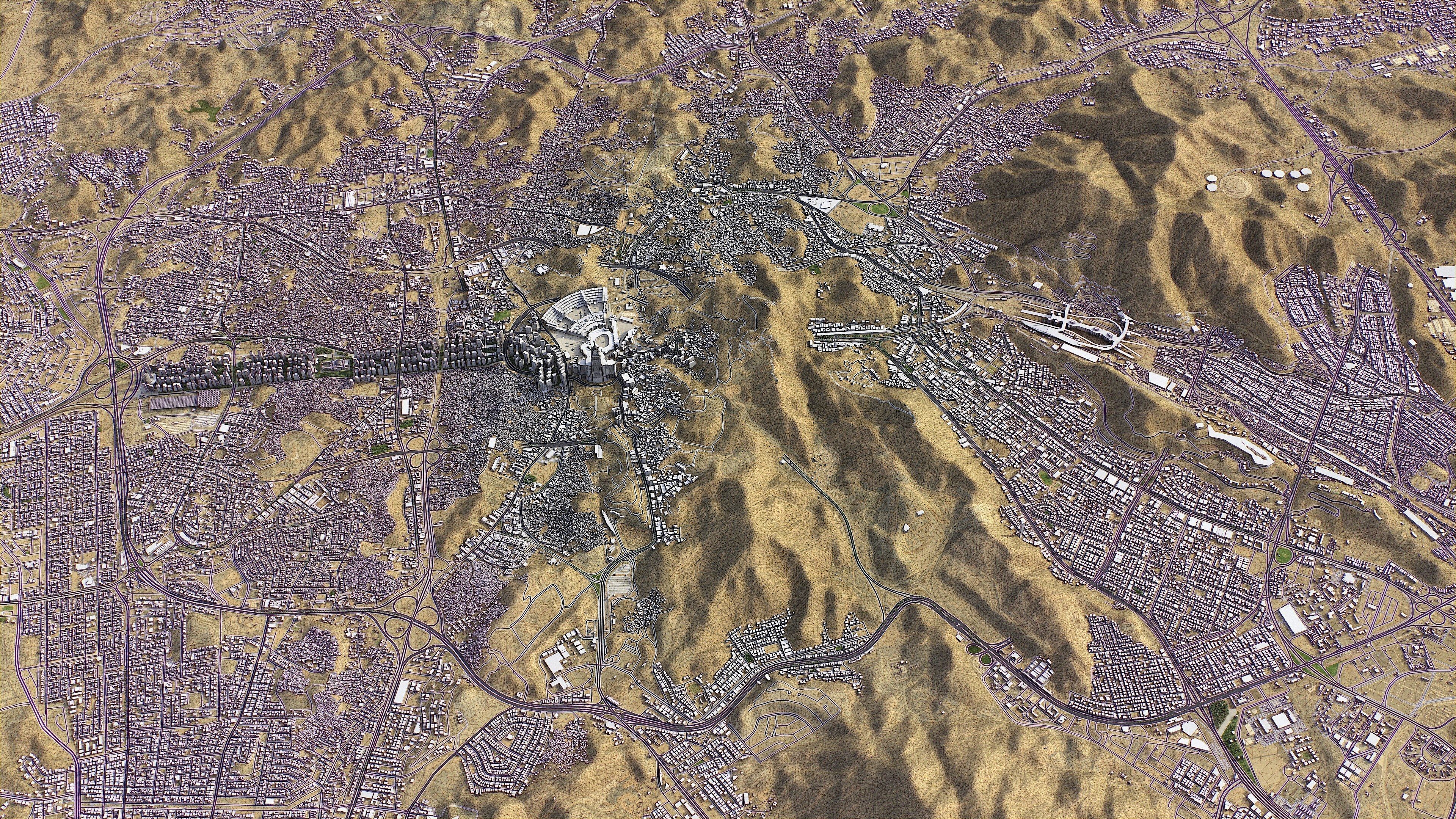 Mecca - 3D City Topography Terrain Low-poly 3D model_39