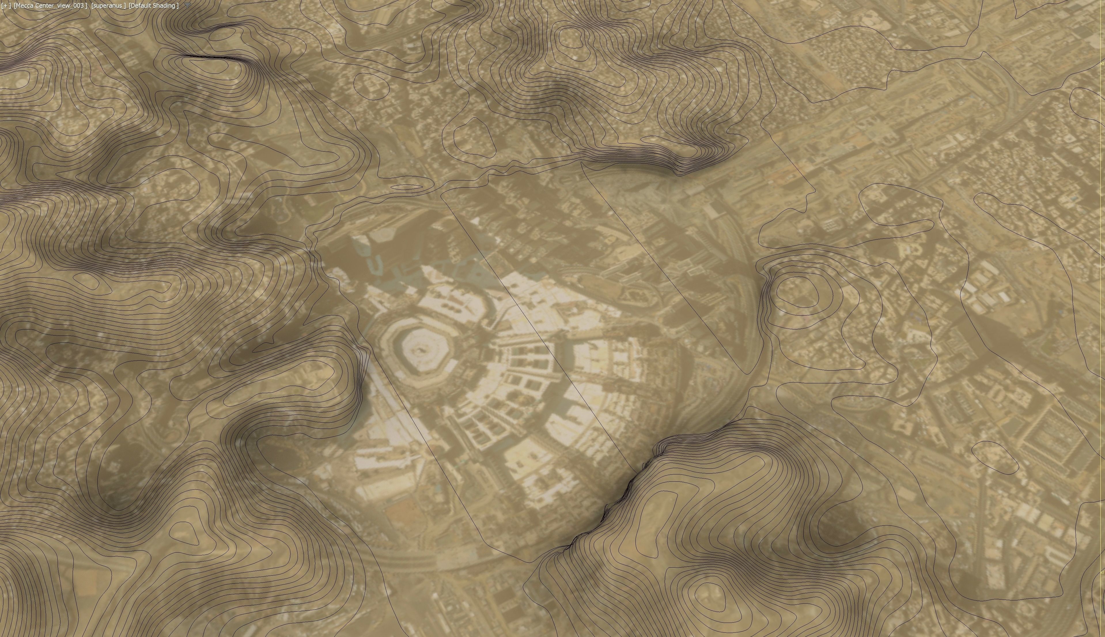 Mecca - 3D City Topography Terrain Low-poly 3D model_8