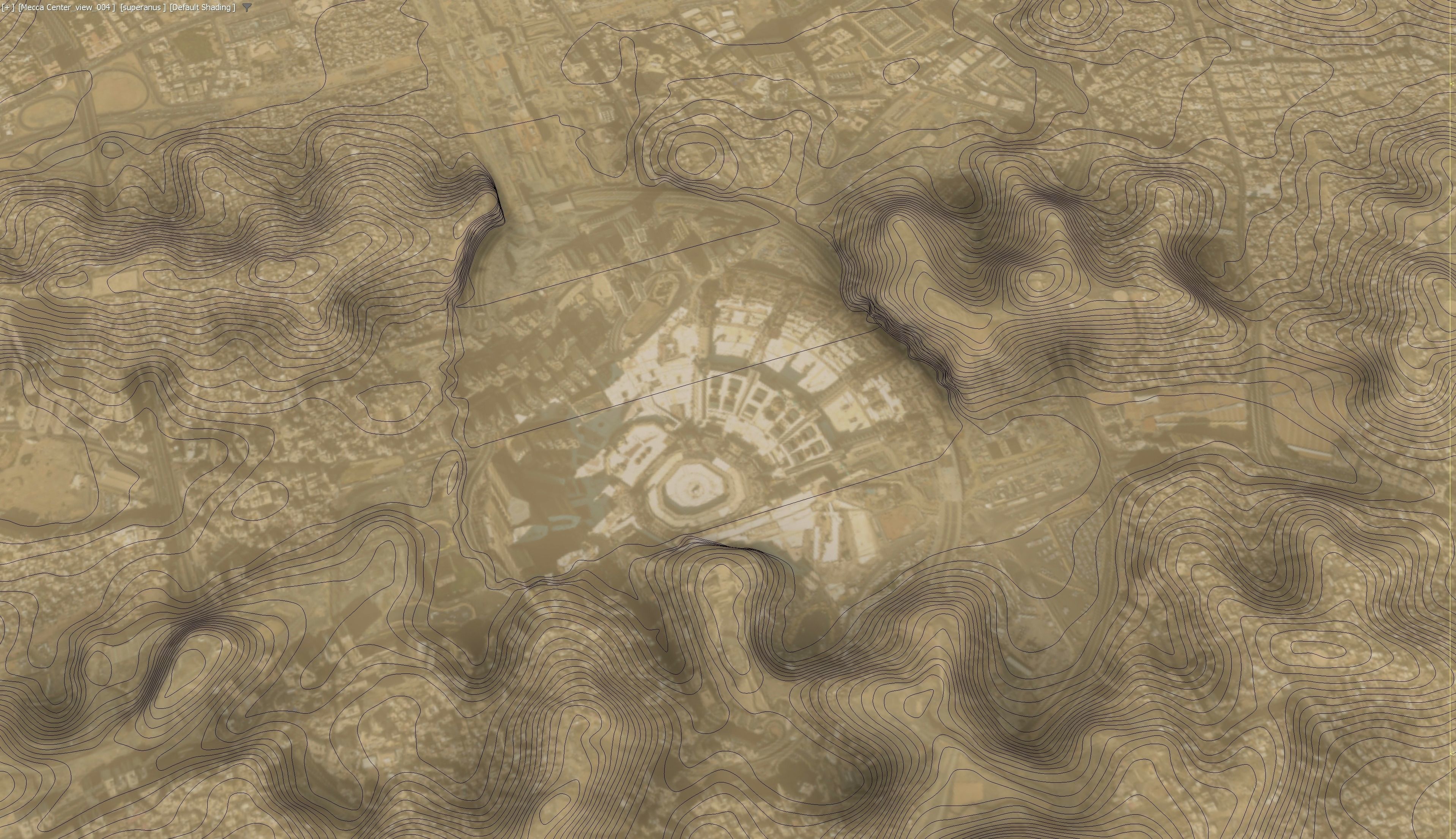 Mecca - 3D City Topography Terrain Low-poly 3D model_11