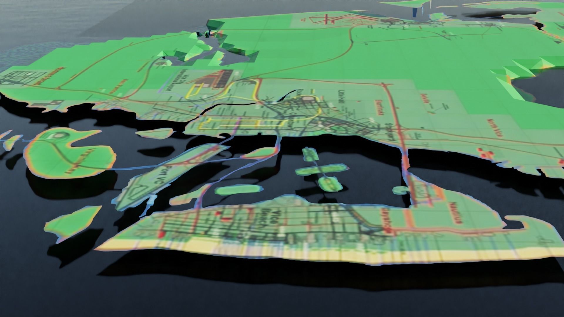 I Create GTA 6 2d Map into 3d Map 3D model_2
