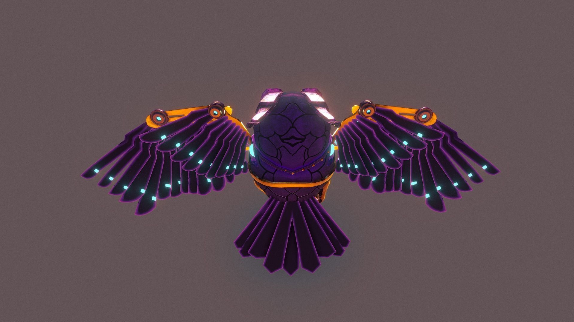 SteamPunk Owl Low-poly 3D model_2