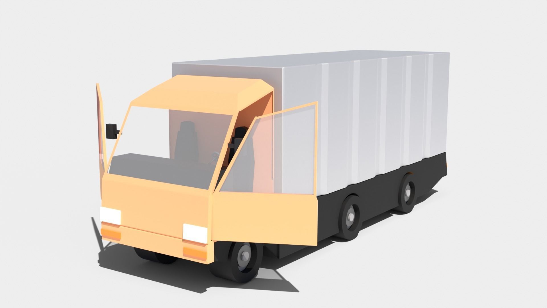 Truck B Low-poly 3D model_5