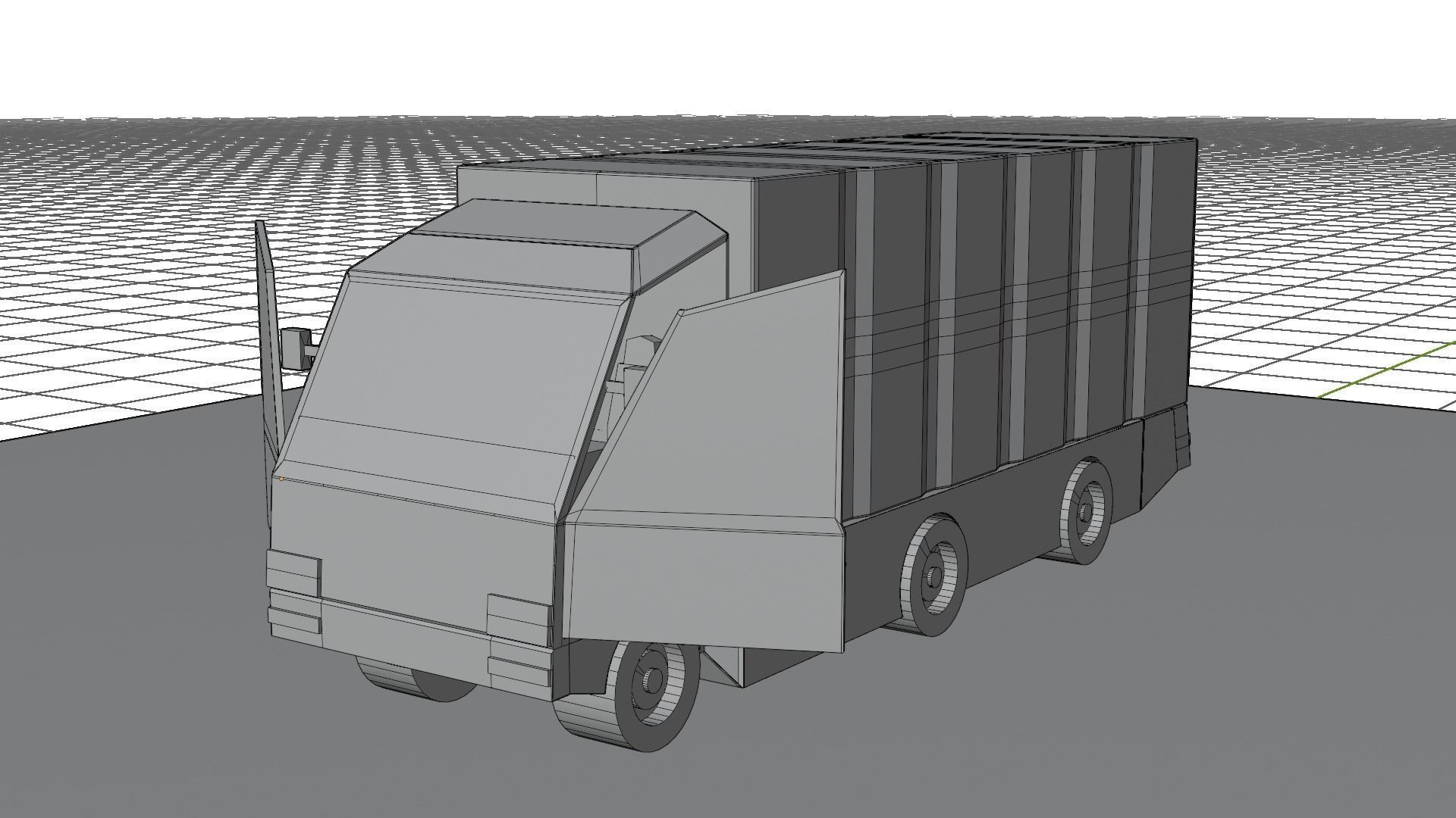Truck B Low-poly 3D model_6