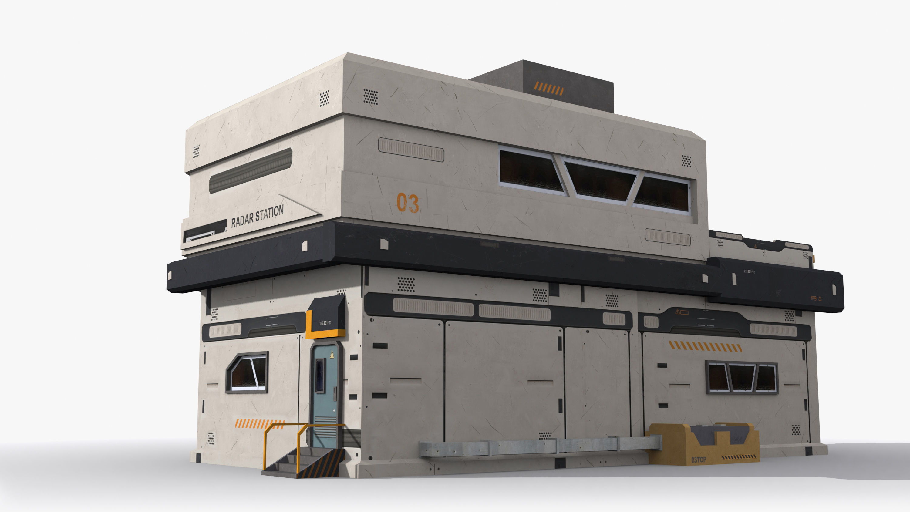 Factory Industrial Sci Fi x1 Low-poly 3D model_4