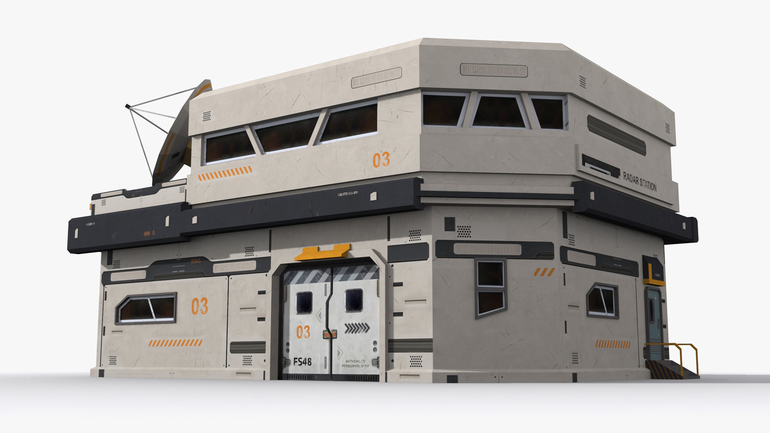 Factory Industrial Sci Fi x1 Low-poly 3D model_2