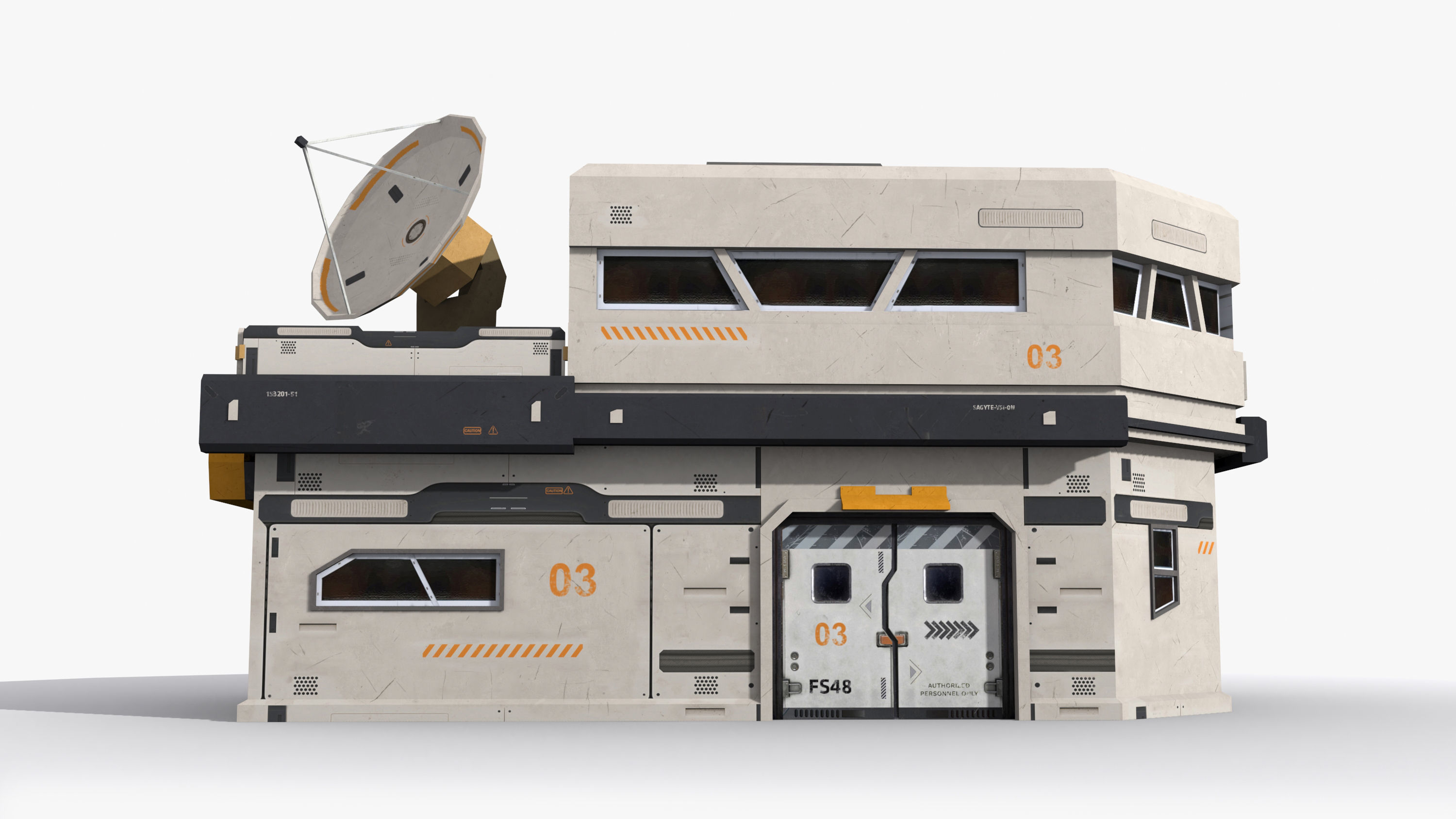 Factory Industrial Sci Fi x1 Low-poly 3D model_1