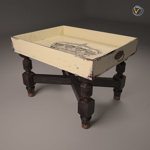 S00044 Coffee table Low-poly 3D model