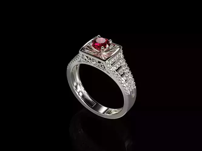 Engagement ring design 3D print model
