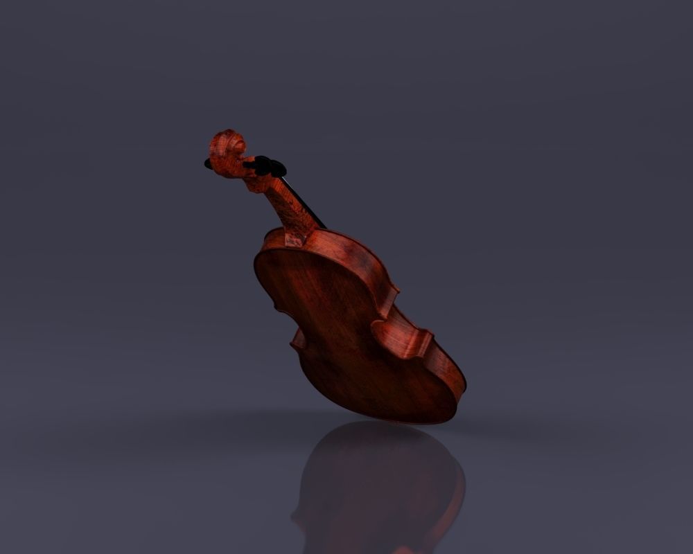 S00045 Violin Low-poly 3D model_9
