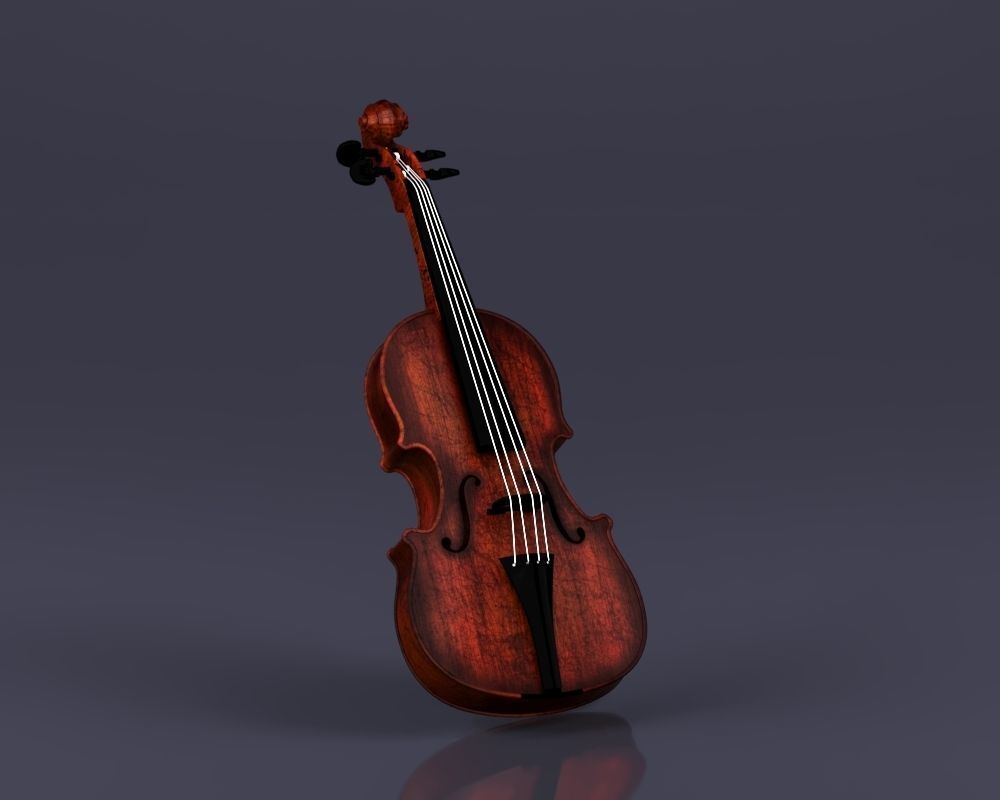 S00045 Violin Low-poly 3D model_12