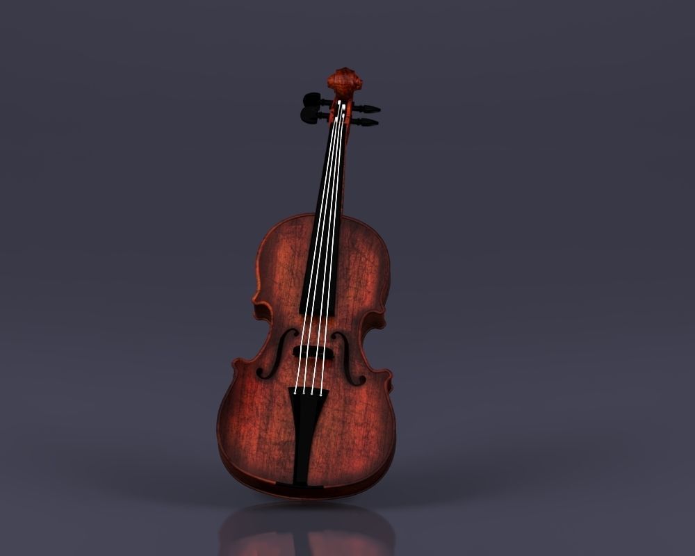 S00045 Violin Low-poly 3D model_13