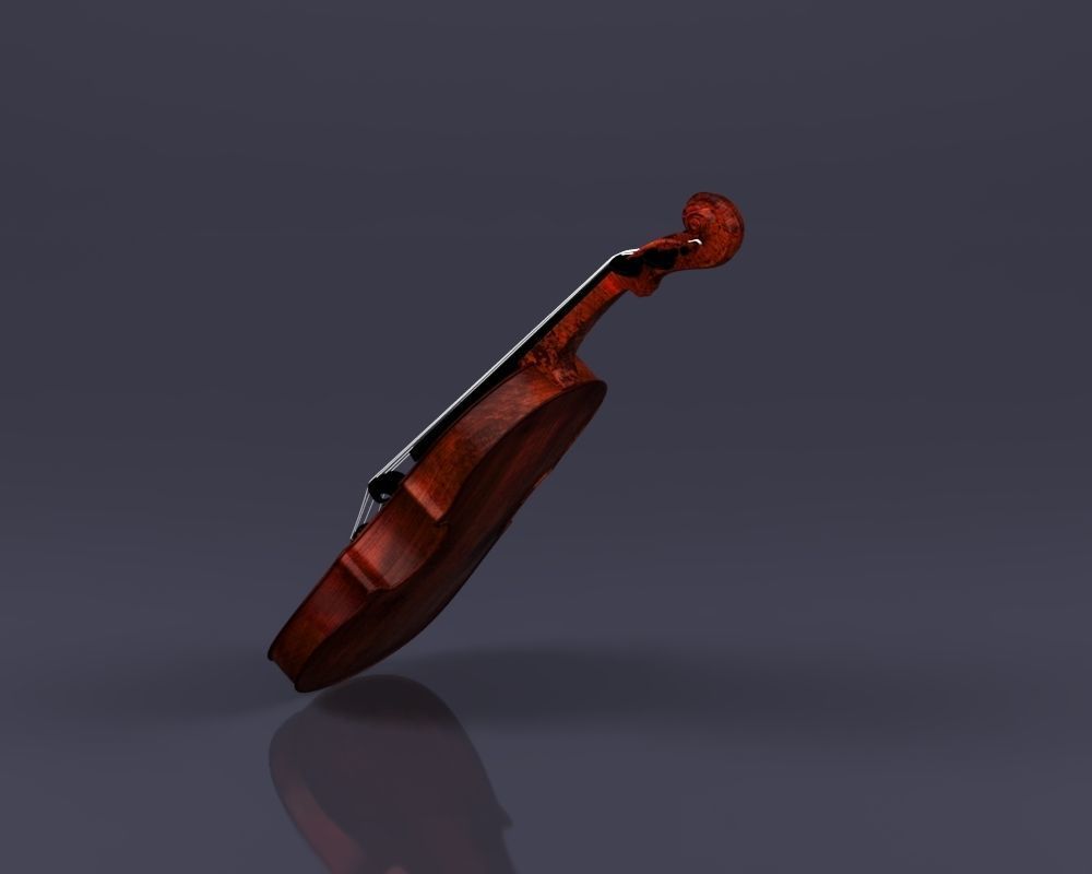 S00045 Violin Low-poly 3D model_7