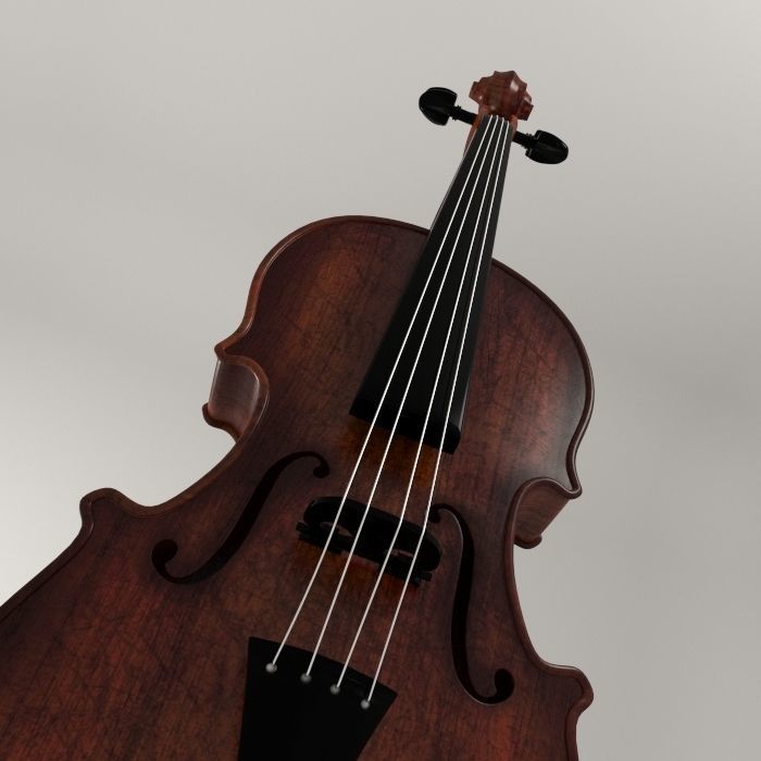 S00045 Violin Low-poly 3D model_2