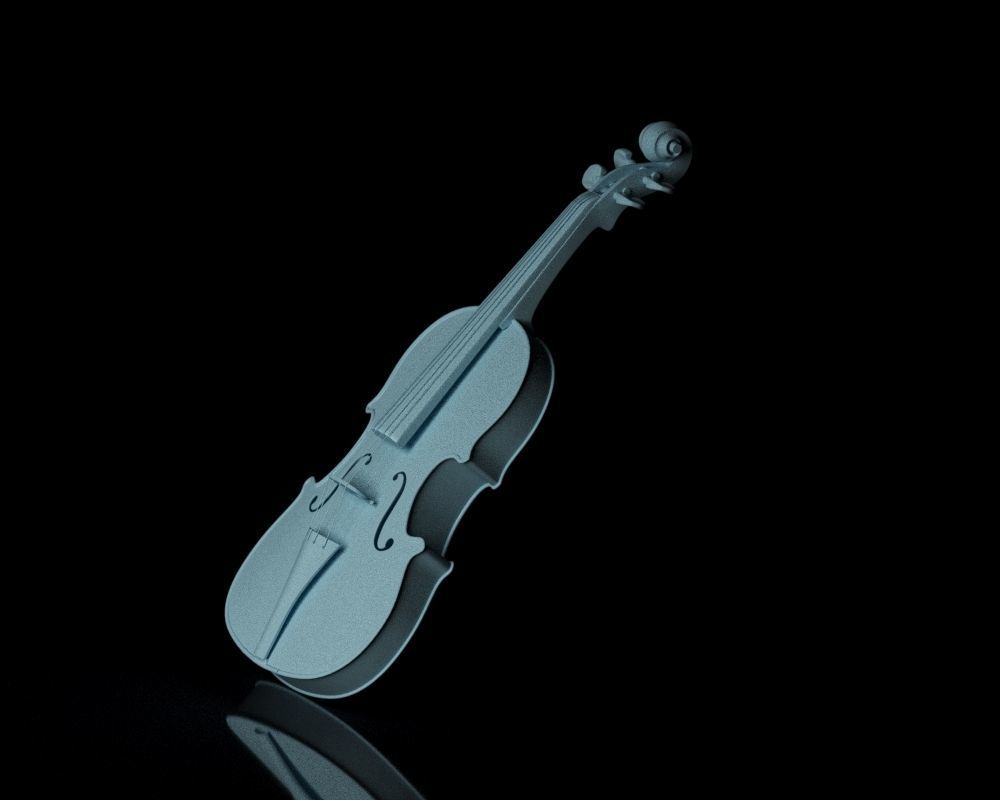 S00045 Violin Low-poly 3D model_16
