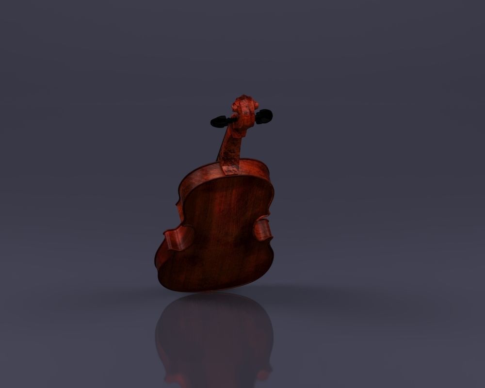 S00045 Violin Low-poly 3D model_8