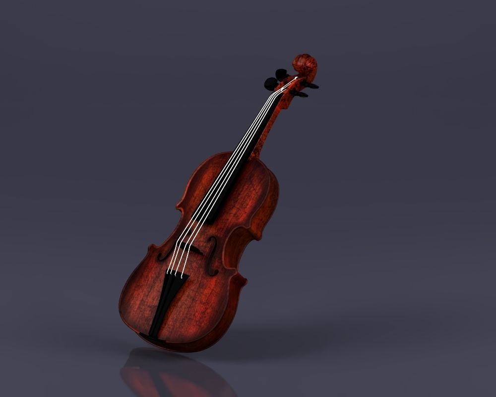 S00045 Violin Low-poly 3D model_4