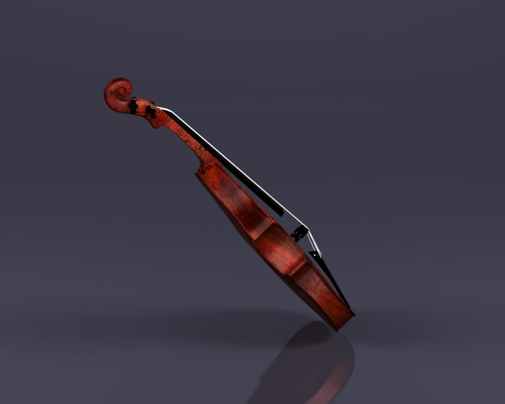 S00045 Violin Low-poly 3D model_10