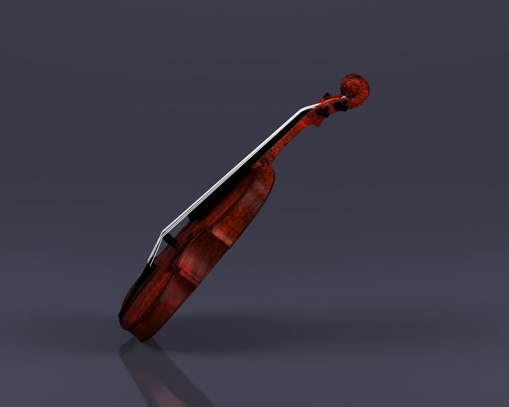 S00045 Violin Low-poly 3D model_6